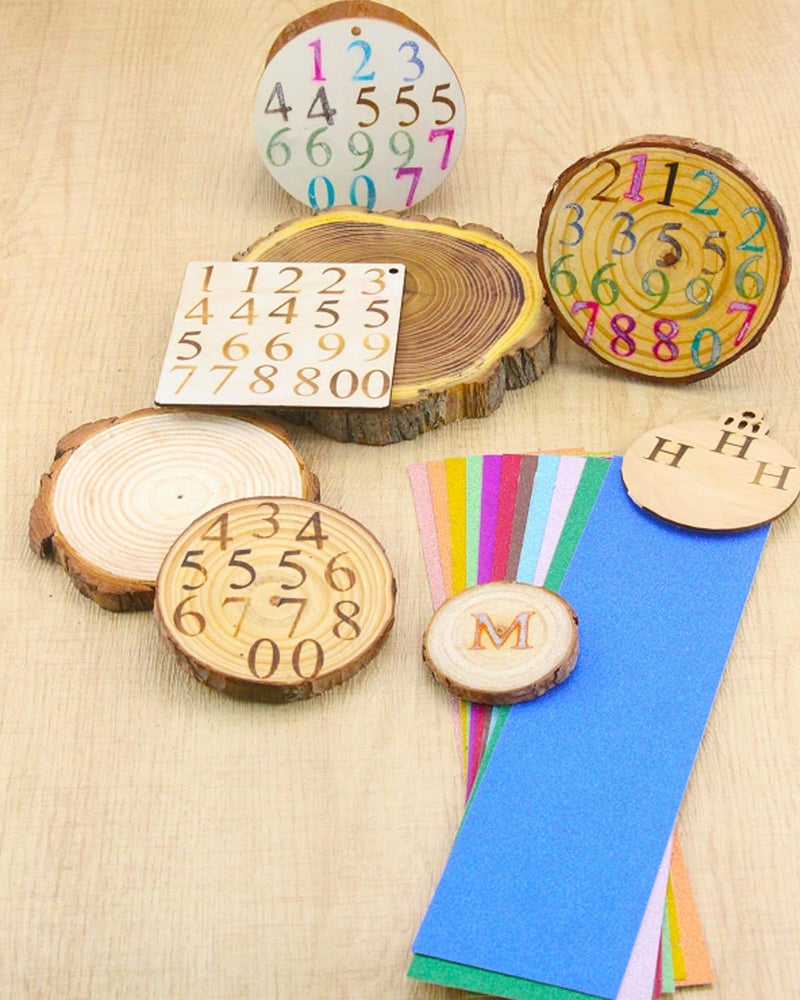 AIMOADO 1/2" 10Pcs Wood Burning Letter Kit, Wood Burning Numbers for Wood Branding Leather Crafting, DIY Gifts for Christmas Wedding Birthday Beginners, with 80W Electric Branding Iron (Brass Numbers 0-9) - Image 5